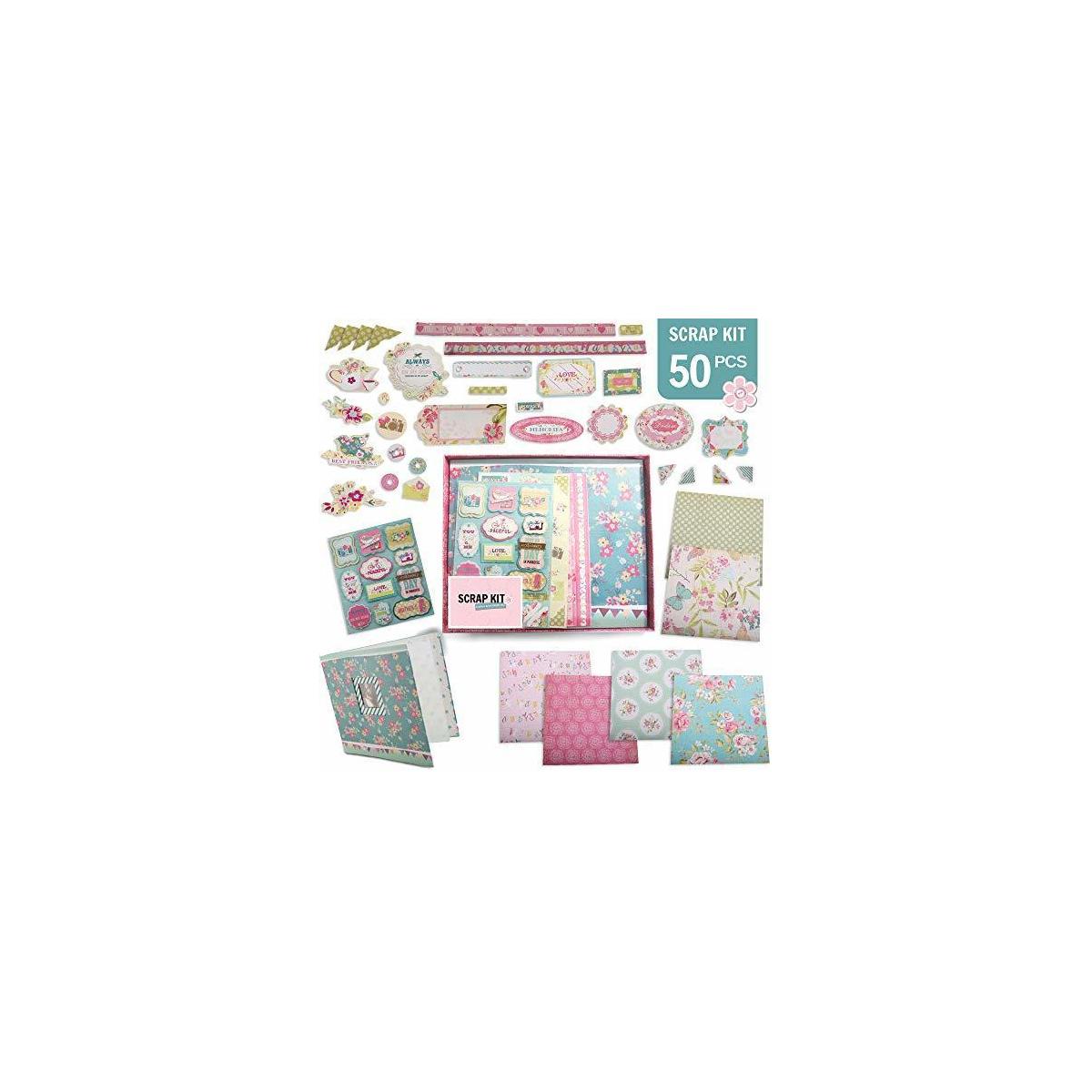 D.I.Y Floral Scrapbook Kits For Adults & Kids, Hardcover Scrapbook