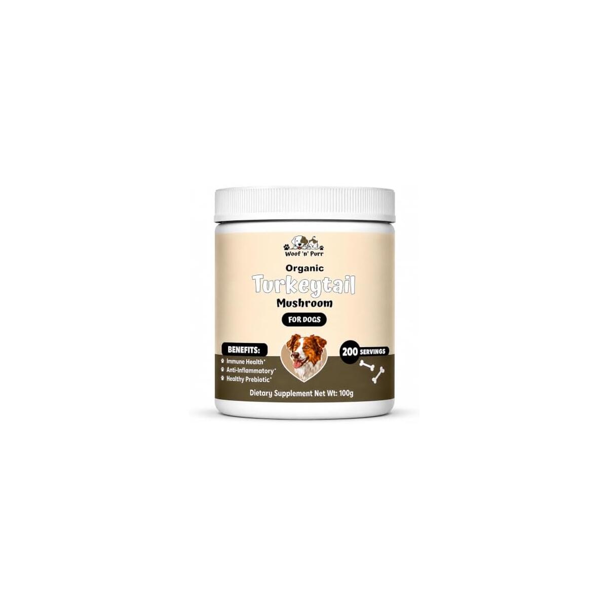 Turkey Tail Mushroom for Dogs - Turkey Tail for Dogs - Helps with Lipoma Lumps & Bumps, Energy, Immune, Digestive, Joint Health & More - Dog Lipoma Treatment - Dog Food Toppers - 200 Servings