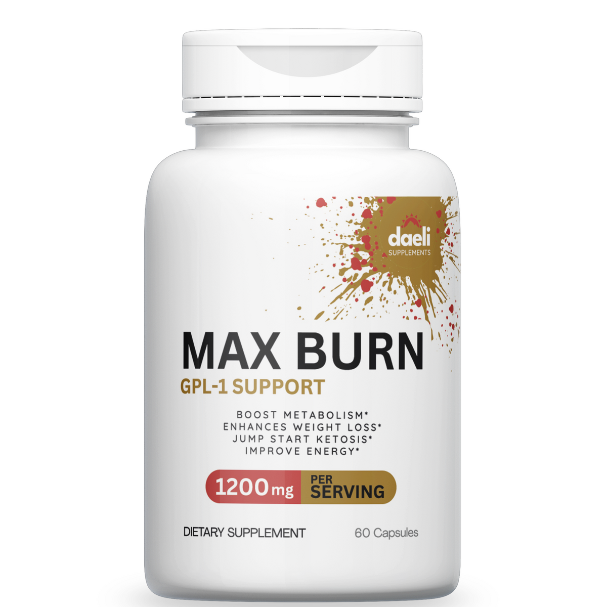 Max Burn GLP-1 Support for Women and Men | Weight Loss Supplement, Appetite Control, Boost Metabolism | 3rd Party Tested Formula - 60 Capsules