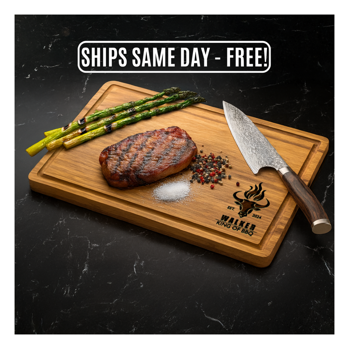 BBQ Cutting Board, Custom Grilling Gifts for Him, Wooden Gift for Men, Dad Christmas Gift, Grill Accessories Gift for Husband, Grandpa Gifts