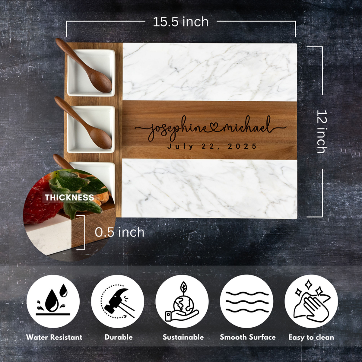 Personalized Charcuterie Board Couple Gift 2 Cashback - RebateKey
