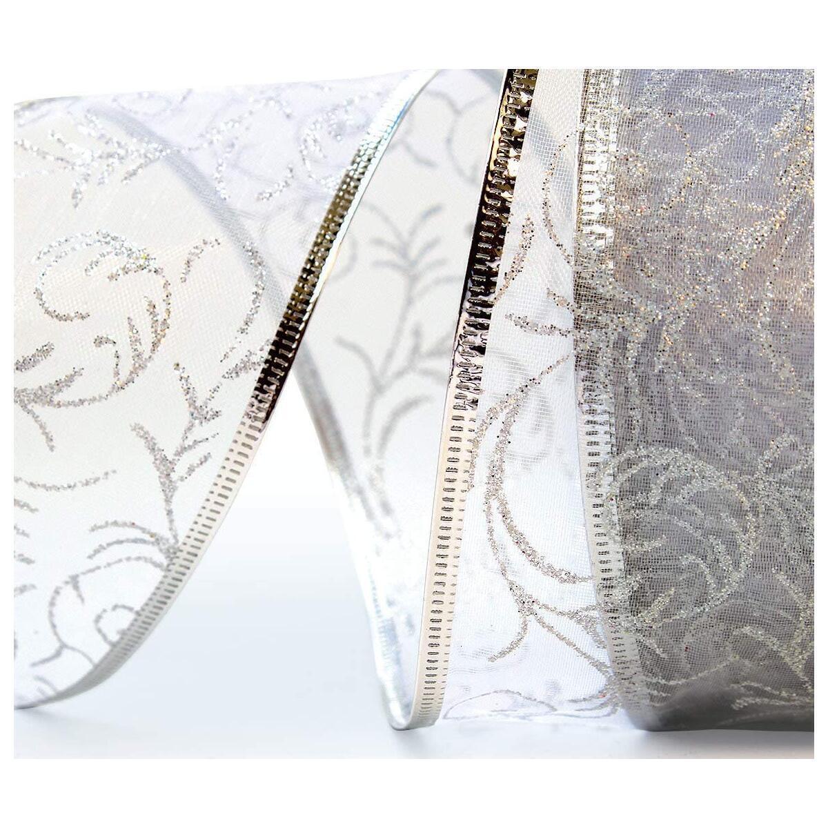 Wire Edged Ribbon Silver Sheer Organza Rebate - RebateKey