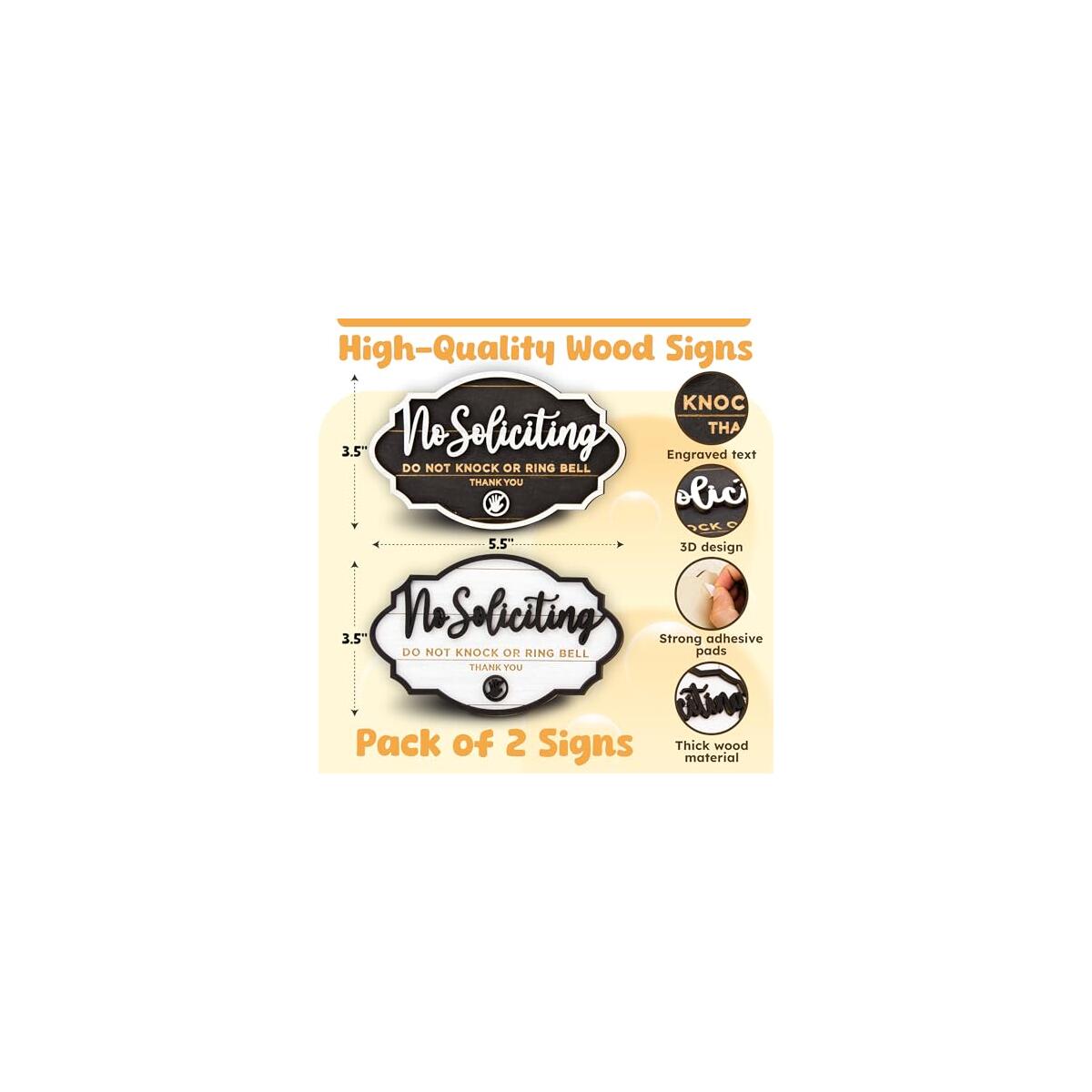 Funny No Soliciting Sign For House Door 2 Pack Cashback - RebateKey