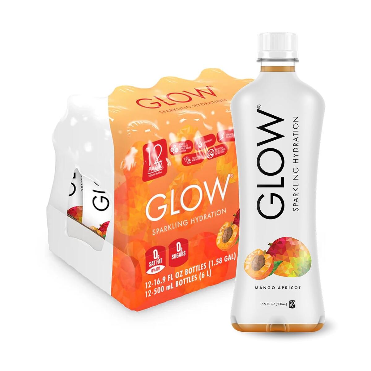 GLOW Sparkling Hydration Water - Mango Apricot