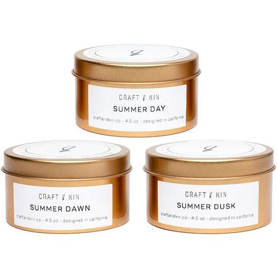 Craft Kin Scented Candle Set Gold Travel Tin Scented Candles Gift Set