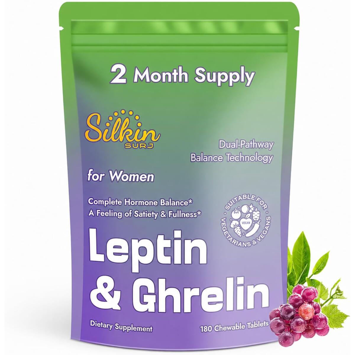 Weight Loss Supplement for Women, Saffron & Chromium, 180 Chewable Tablets