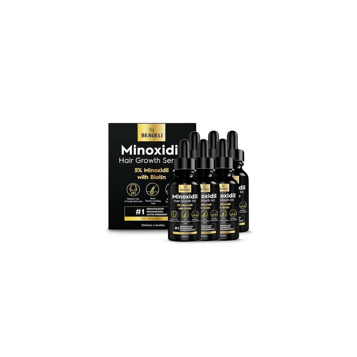 Beaueli Minoxidil Hair Growth Serum 6 Bottles Cash Back - RebateKey
