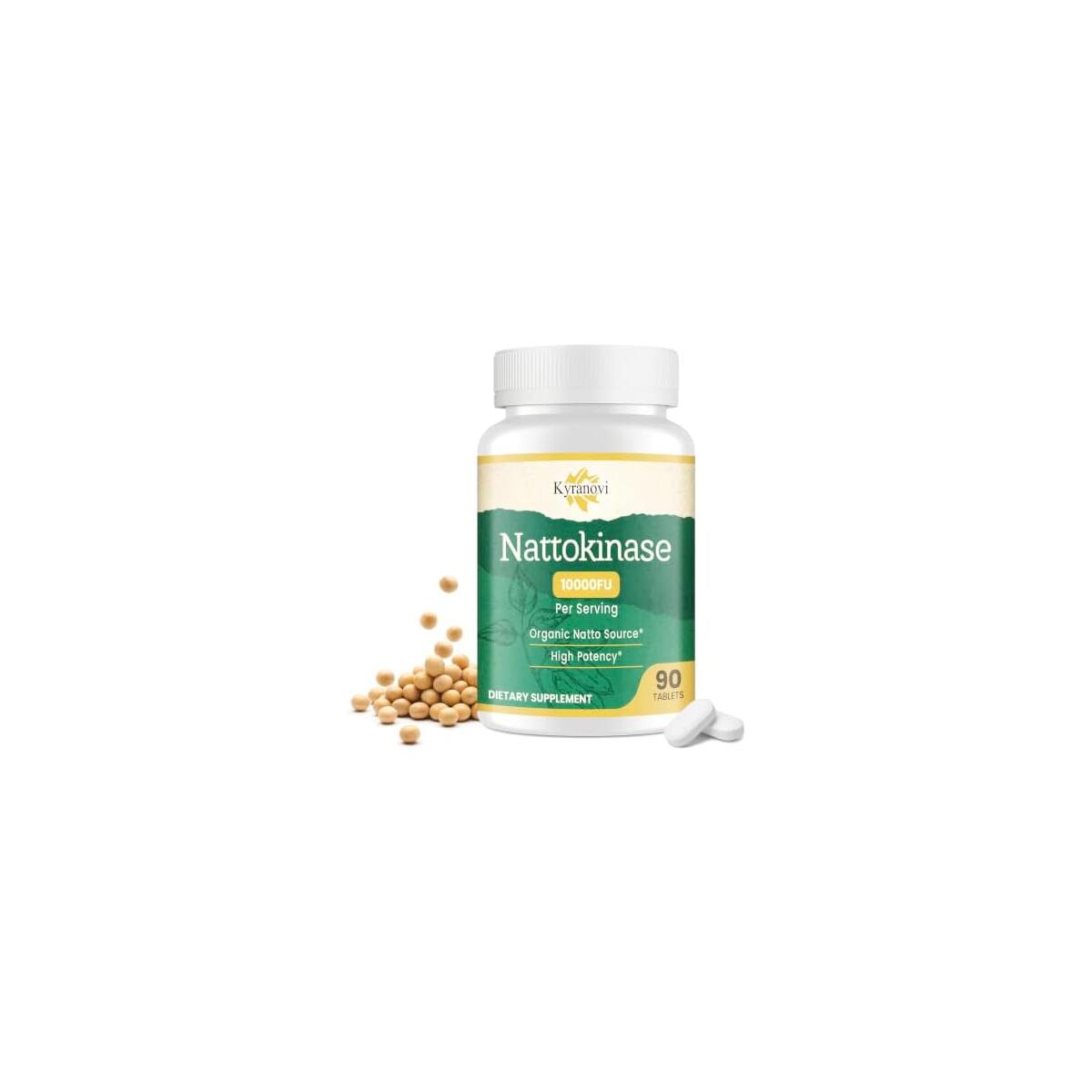 Nattokinase Supplement, Enteric-Coated Tablets Aiding Digestion & Assisting Absorption, Vegan, 90 Tablets | High-Potency Nattokinase, Nattokinase Organic Vegan, Non-GMO Enteric-Coated Tablets, Supports Gentle Intestinal Absorption
