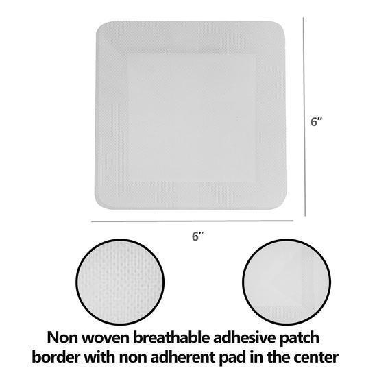 Pack Of 25 6x6 Inches Adhesive Island Dressing Sterile Bordered Gauze