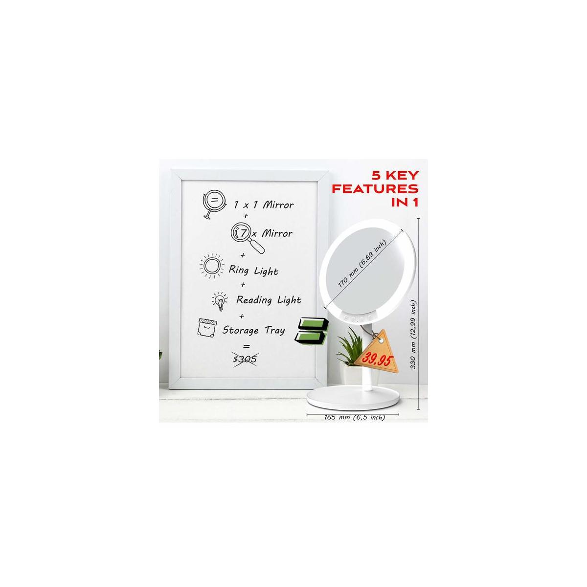 Makeup Vanity Mirror With 66 Led Lights Rechargeable 7 Inch Professional Mirro Rebates - RebateKey