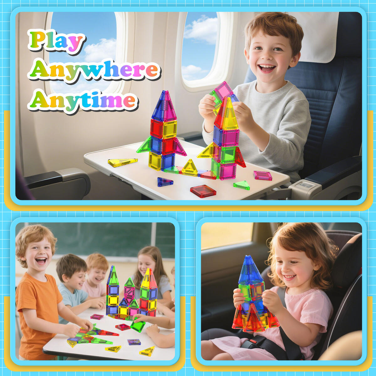 40pcs Travel Magnetic Tiles Travel Set For Kids Cash Back - RebateKey