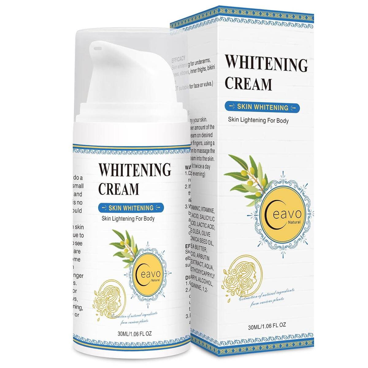 Ceavo Skin Whitening Cream Bleaching Cream for Body Intimate Area With Niacinamide, Vitamin C, Tranexamic Acid, Alpha-Arbutin, Lightening Dark Spot Remover For Body Intimate Part.
