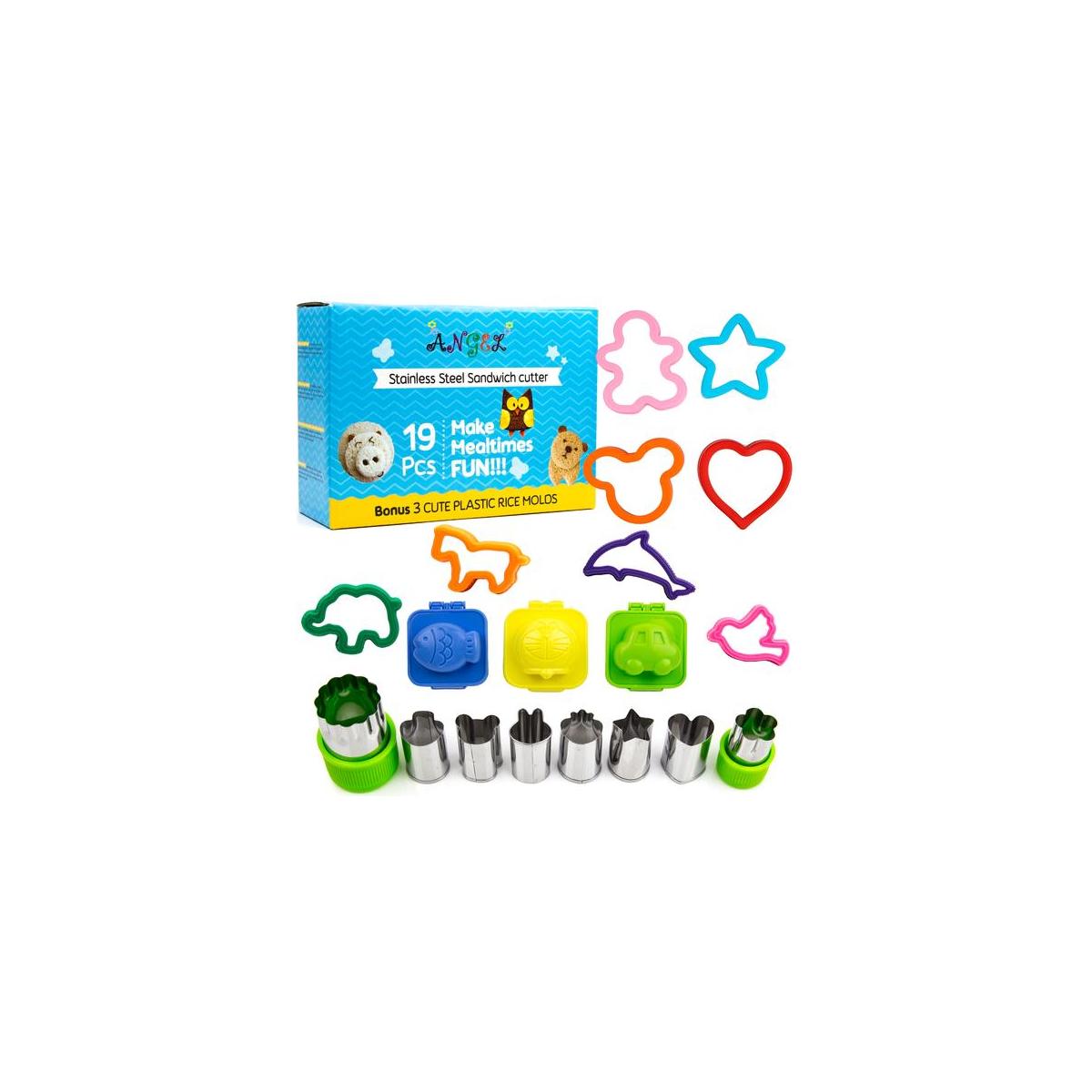 Cookie Cutters For Kids Stainless Steel Set Of 19 Sandwich Cutters