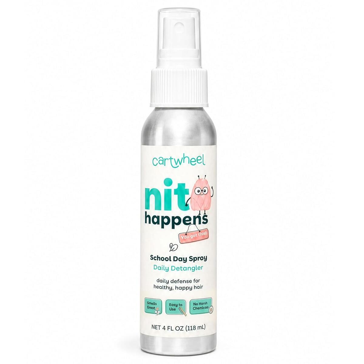 Lice Treatment Spray Daily Detangler Spray - Plant-Powered Leave-In Conditioner for Kids &ndash; Gentle, Tear-Free, Tames Tangles, Smells Great, 4 fl oz
