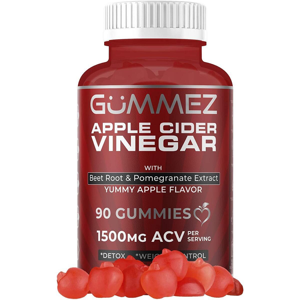 90 Count Apple Cider Vinegar Gummies -1500mg ACV for Detox, Weight Loss & Energy.