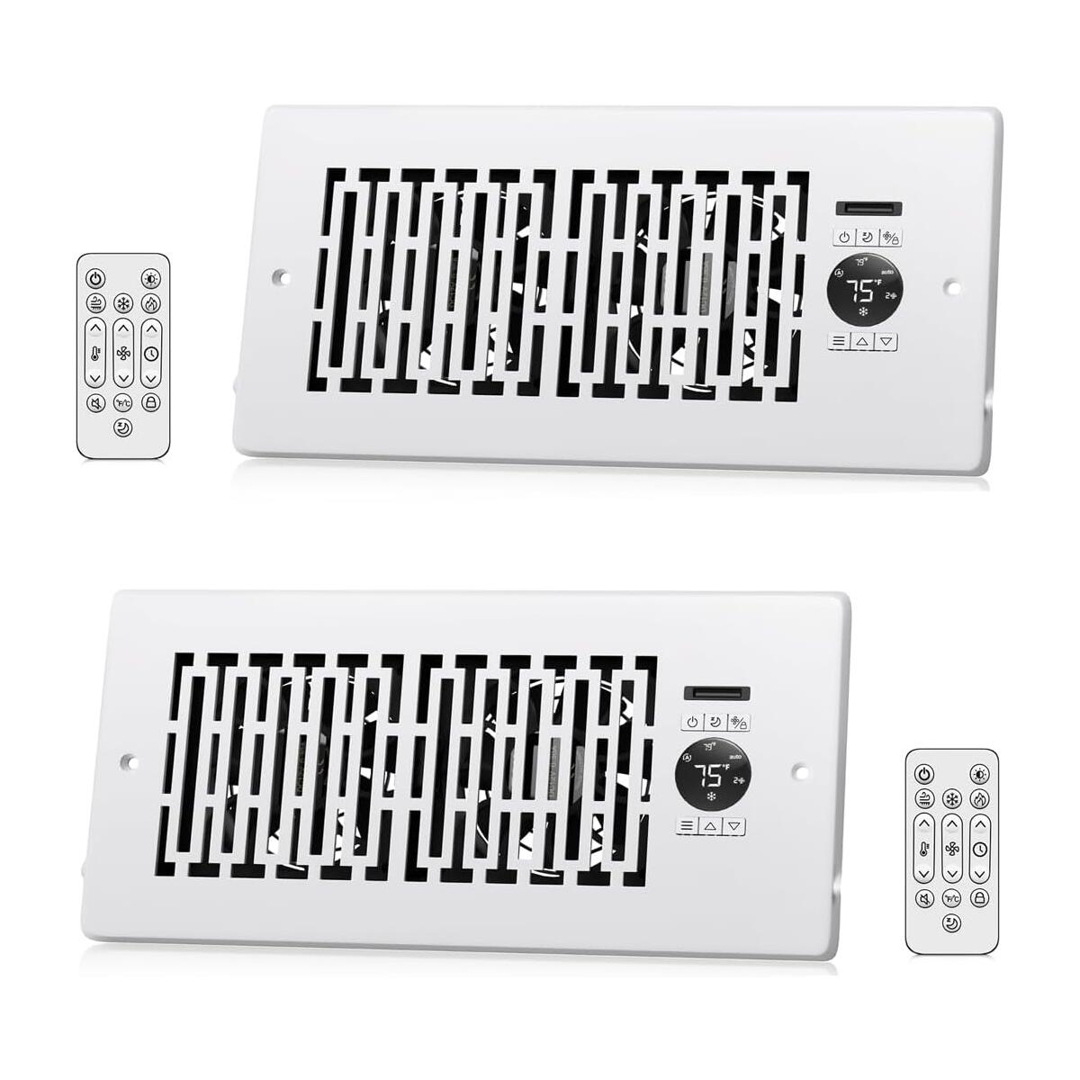 2-Pack Smart Vent Booster Fan for 4" x 10" Vents, 10-Speed Quiet Control, Remote Included