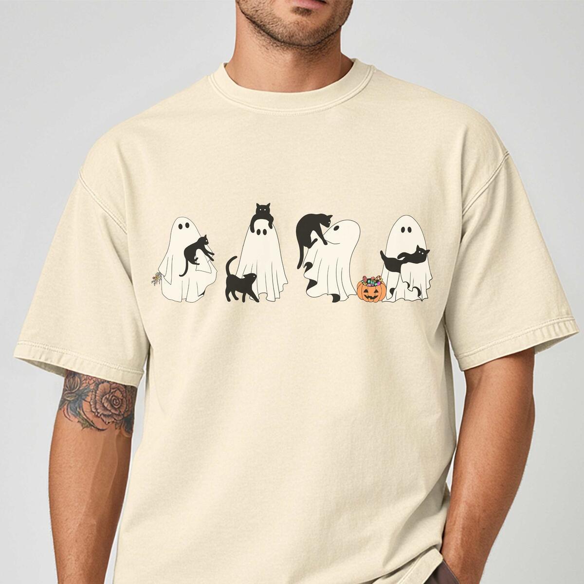 Halloween Black Cat Ghost Comfort Colors Shirt 1 Cashback Rebates - RebateKey
