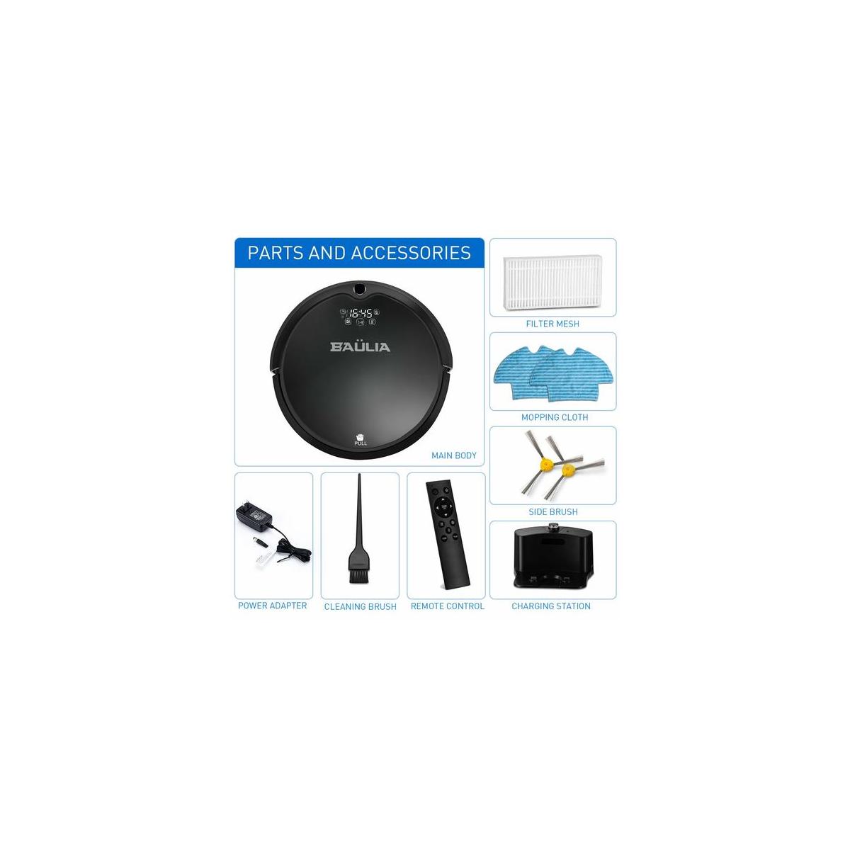Baulia Rvc813 Robot Cleaner For Carpets Wood Floors Wi Fi Enabled Connects Cashback - RebateKey