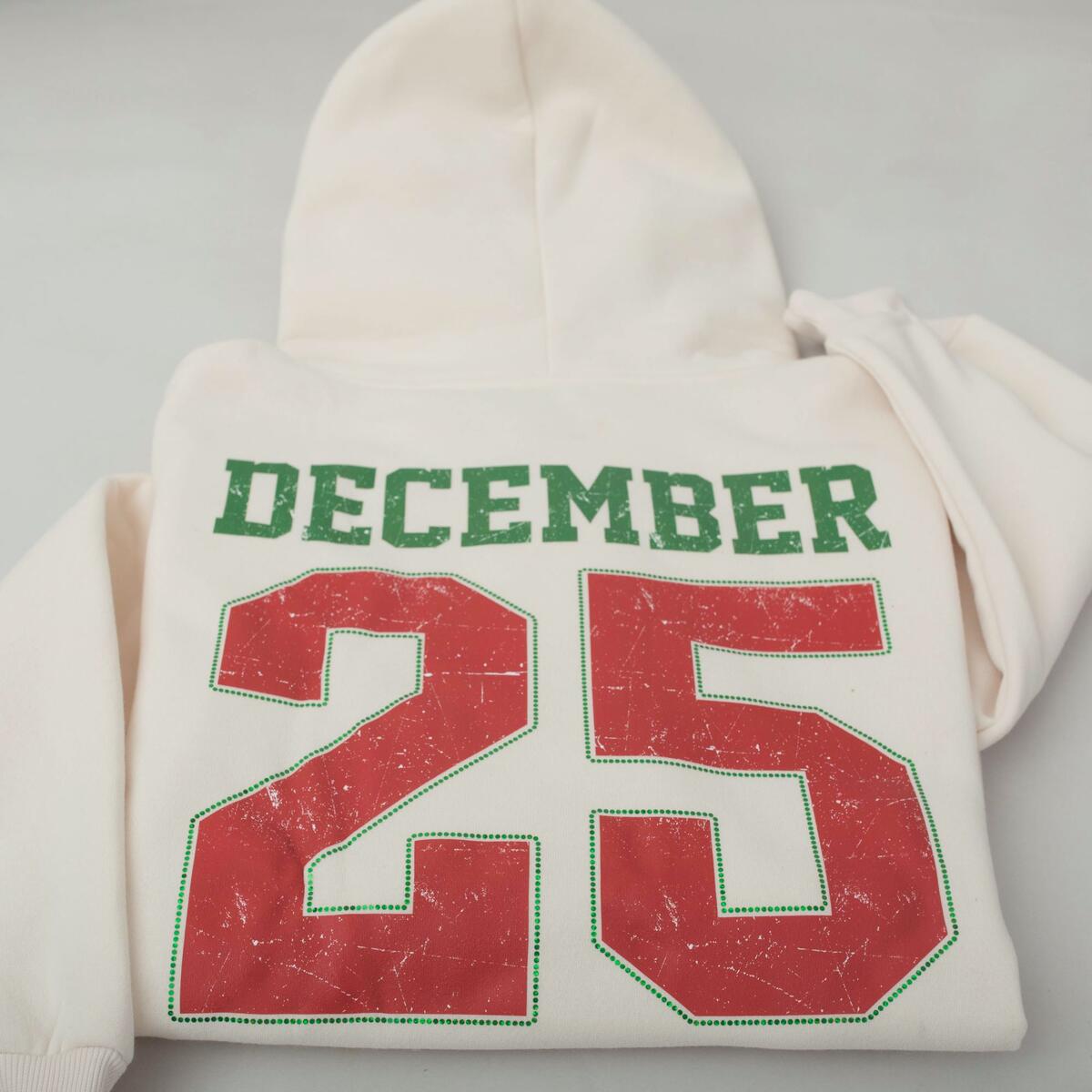 Distressed December 25 Hoodie Set, Mix Sequin Christmas Sweatshirt, 25 December Sweater, Country Christmas Hoodie, Merry Christmas Party