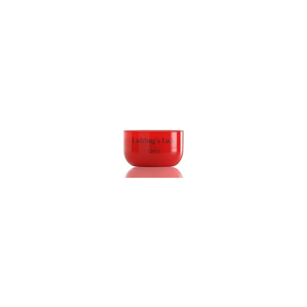 OJO Lady Bug&rsquo;s Luck Scented 3 Wick &ndash; 6.75 oz Jar Candle with Bamboo, Pimento Hay, Labdanum,Myrrh Leather | Over 18-Hour Long-Lasting Burn | Premium Blend Wax, Home Fragrance and Gift for Special Days