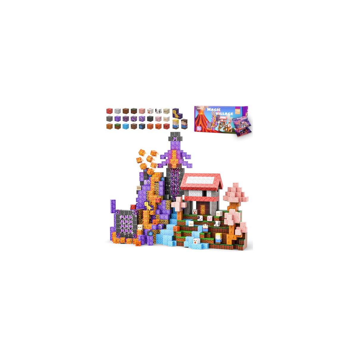 150 PCS Magnetic Blocks for Kids Ages 3 4 5 6 7 8 9 10, STEM Sensory Building Toys, Magnetic Toys, Christmas Birthday Gifts for Toddlers Boys & Girls