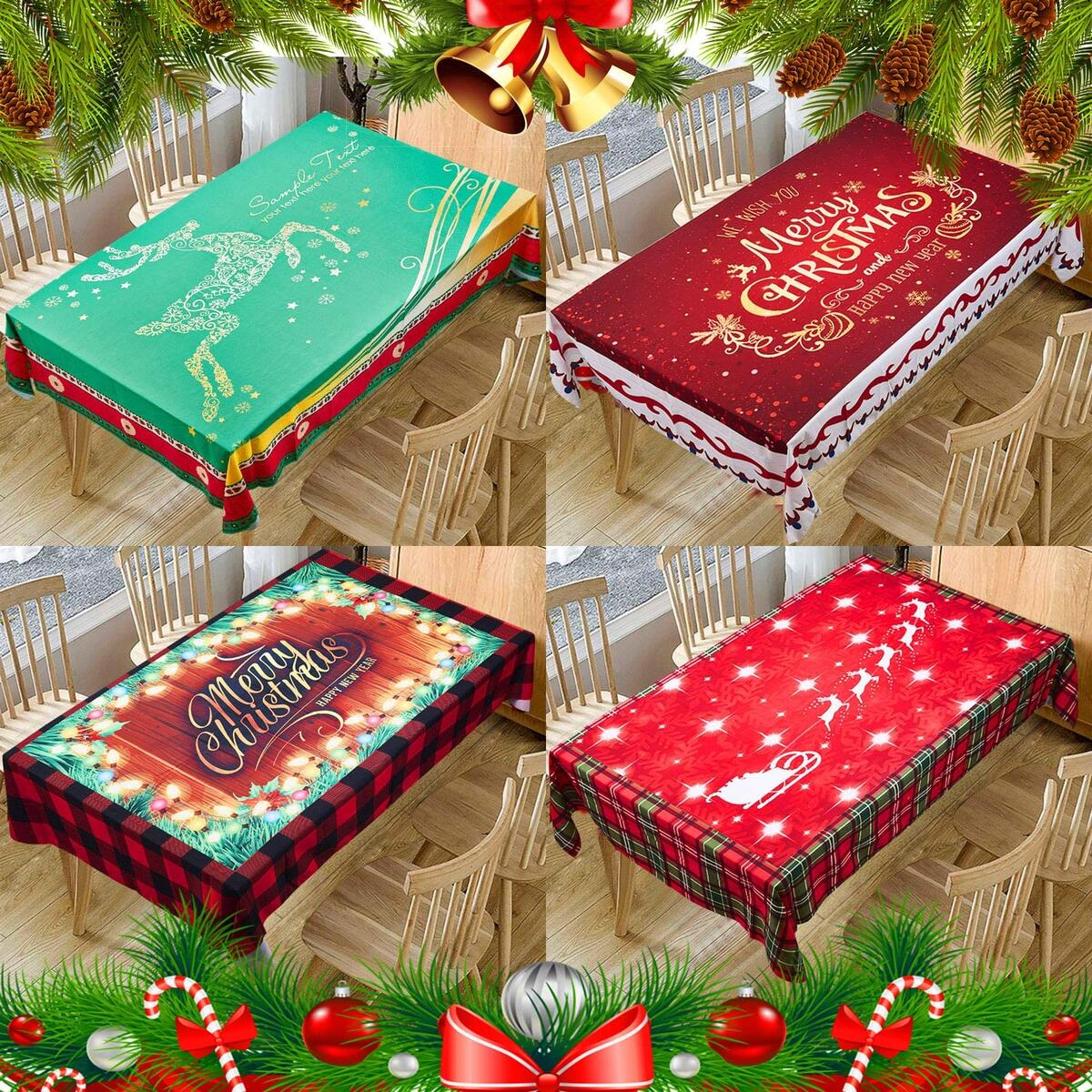 Christmas Printed Fabric Tablecloth 1 Rebate - RebateKey