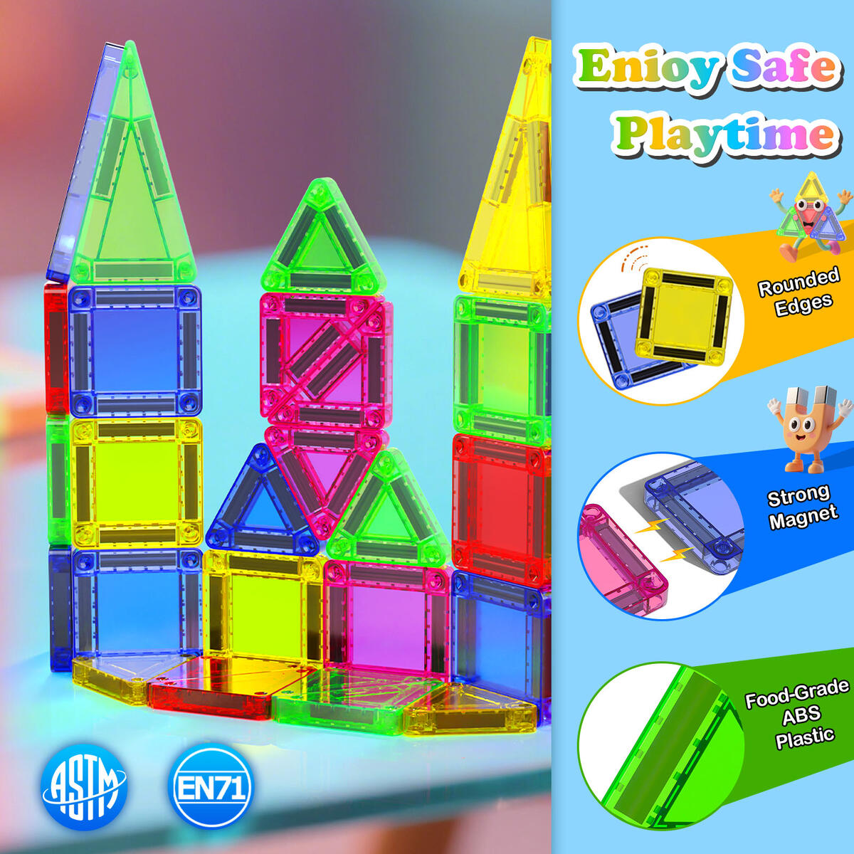 40pcs Travel Magnetic Tiles Travel Set For Kids Cash Back - RebateKey
