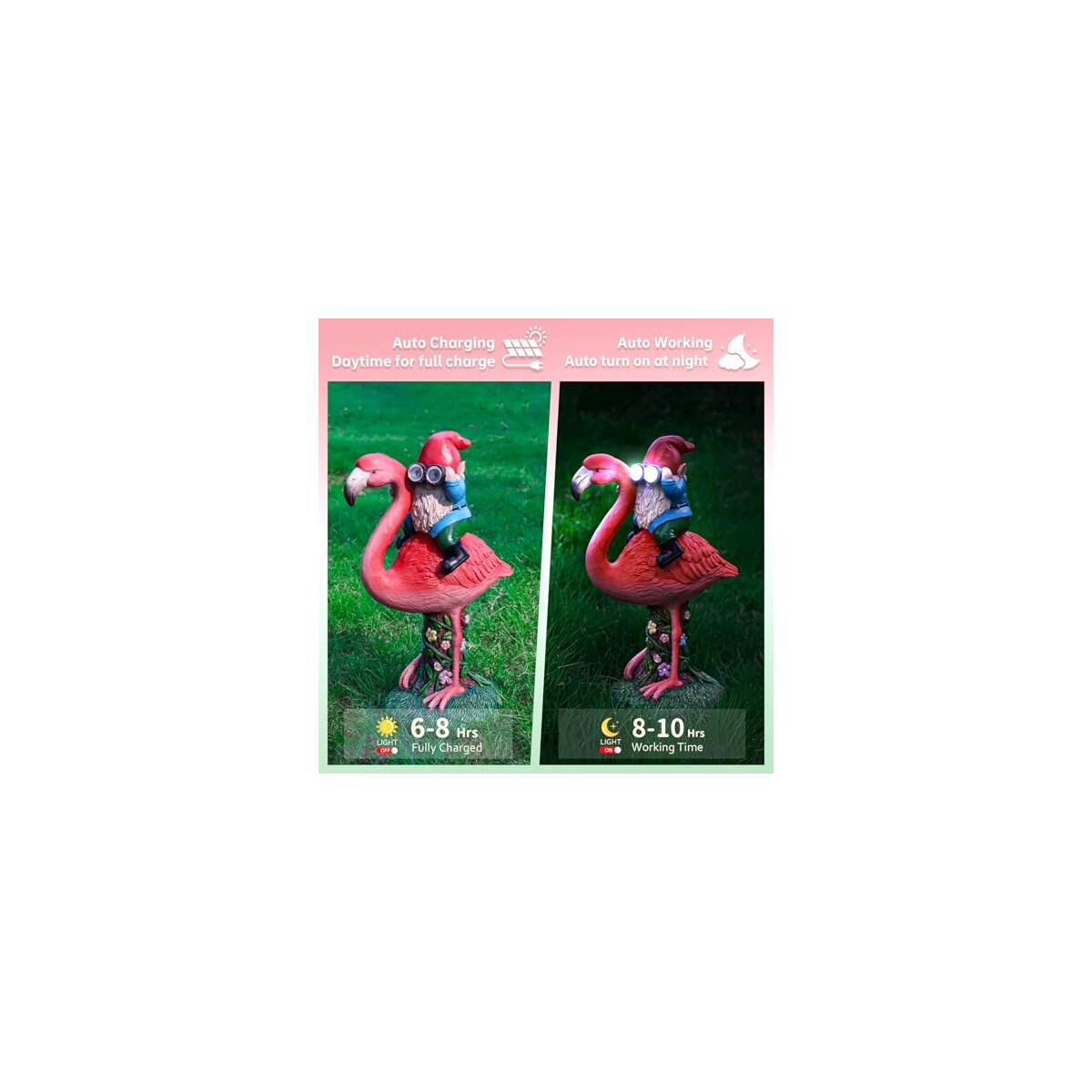 Solar Flamingo Gnome Garden Decor Statue 1 Cashback Rebates - RebateKey