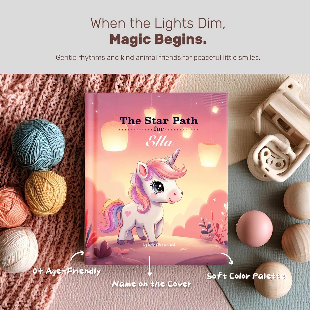 Personalized Unicorn Bedtime Storybook for Girls, Custom Name Children’s Keepsake, Book Gift for Babies