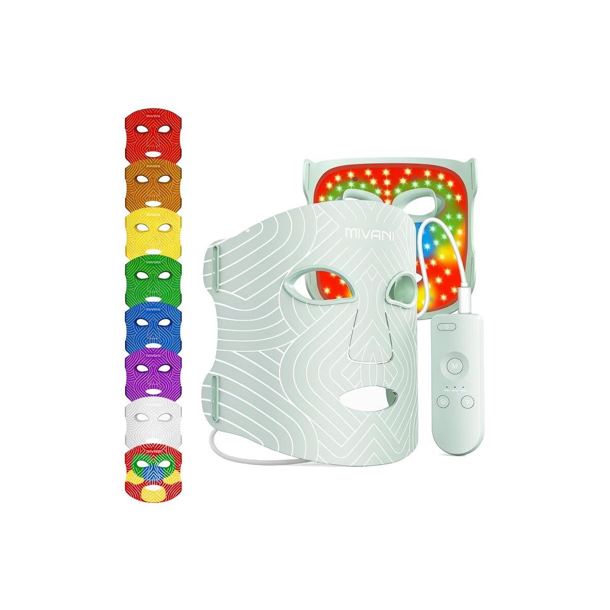 Red Light Therapy for Face, 8 Modes LED Face Mask with 850nm NIR