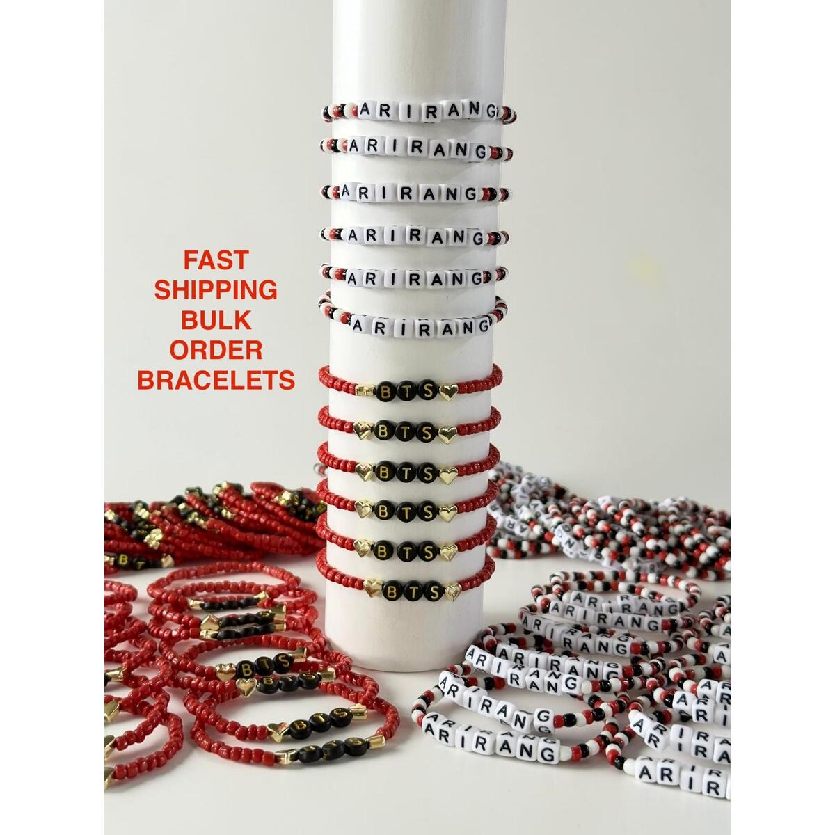 Bulk Custom Name Friendship Beaded Bracelet/Cute Custom Color Word Jewelry/Personalize Event,Party,Birthday,Wedding,Festival Favor Gift Idea