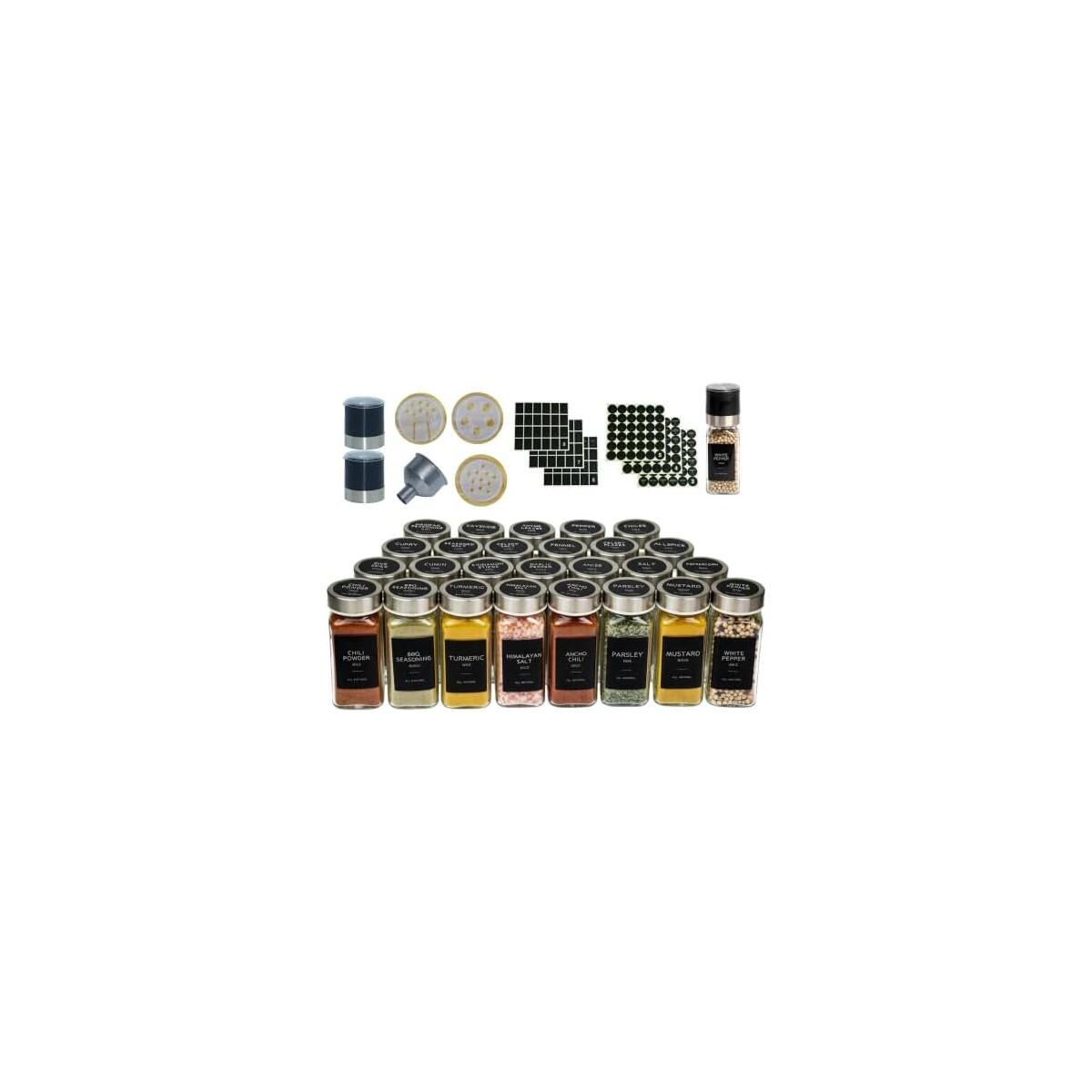 Glass Spice Jars With Label Seasoning Jars 26 Pc Cashback - RebateKey