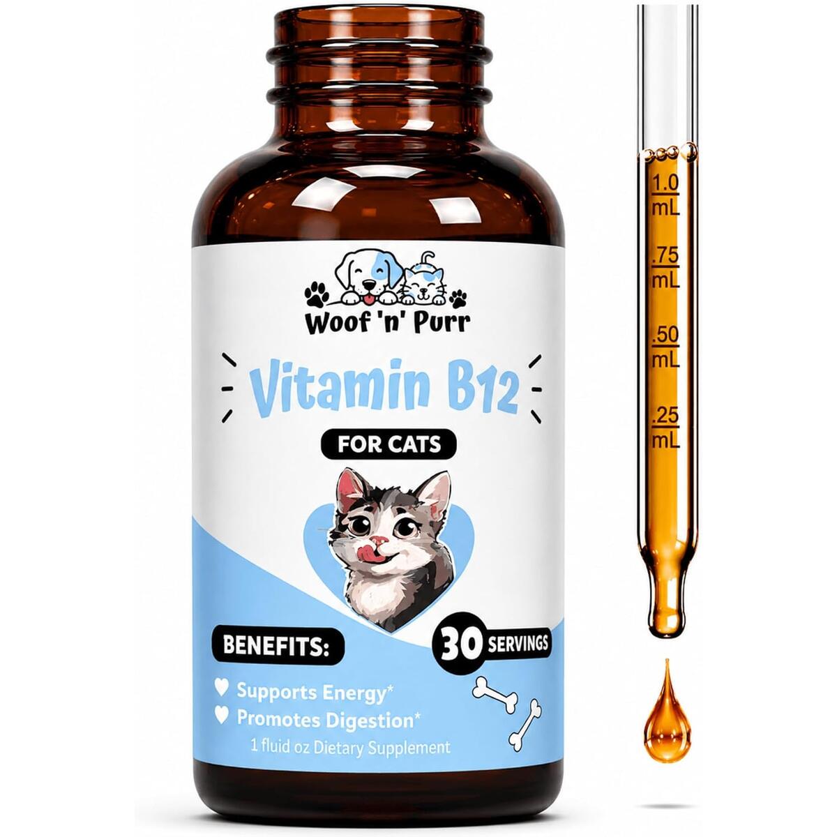 B12 for Cats - Vitamin B12 for Cats - Helps to Support Healthy Energy Levels, Appetite, Digestion, & Much More - Cat Appetite Stimulant - Cat B12 - Roast Chicken Flavor