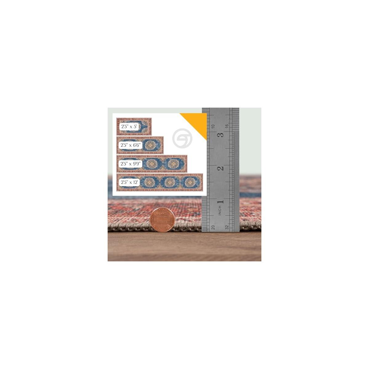 Gionara Navy Blue Brick Oushak Area Rug 25x5 Rebate - RebateKey