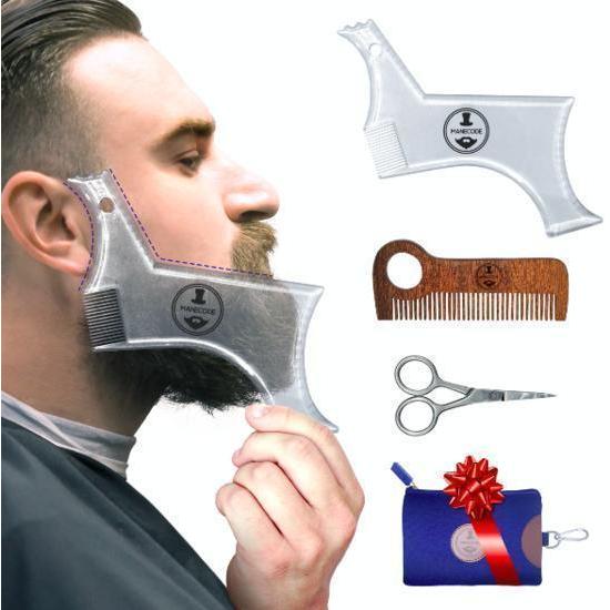 Manecode Beard Shaping Tool Grooming Kit With Approved Template Guide Manecode Beard Shaping Tool Grooming Kit With Approved Template Guide