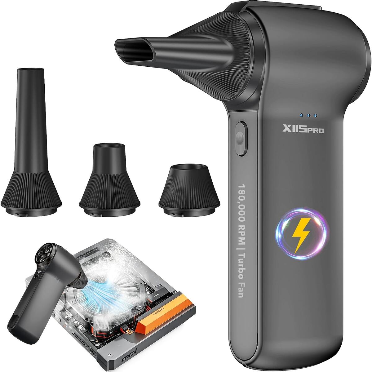 Compressed Air Duster, 180000RPM Turbo Fan Blower