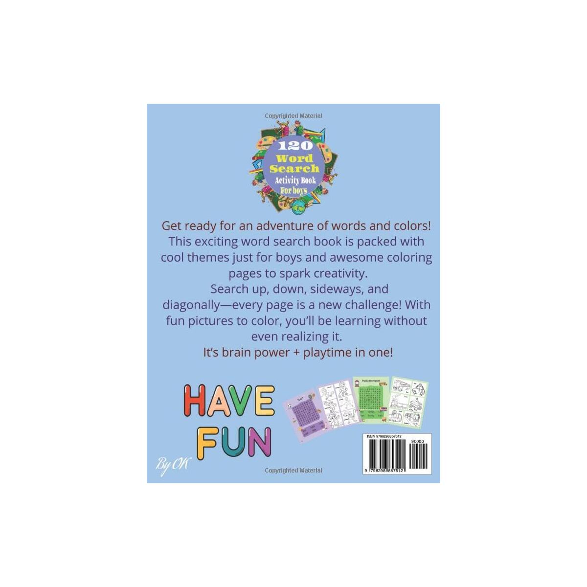 120 Word Search Activity Book For Boys Cashback Rebate - RebateKey