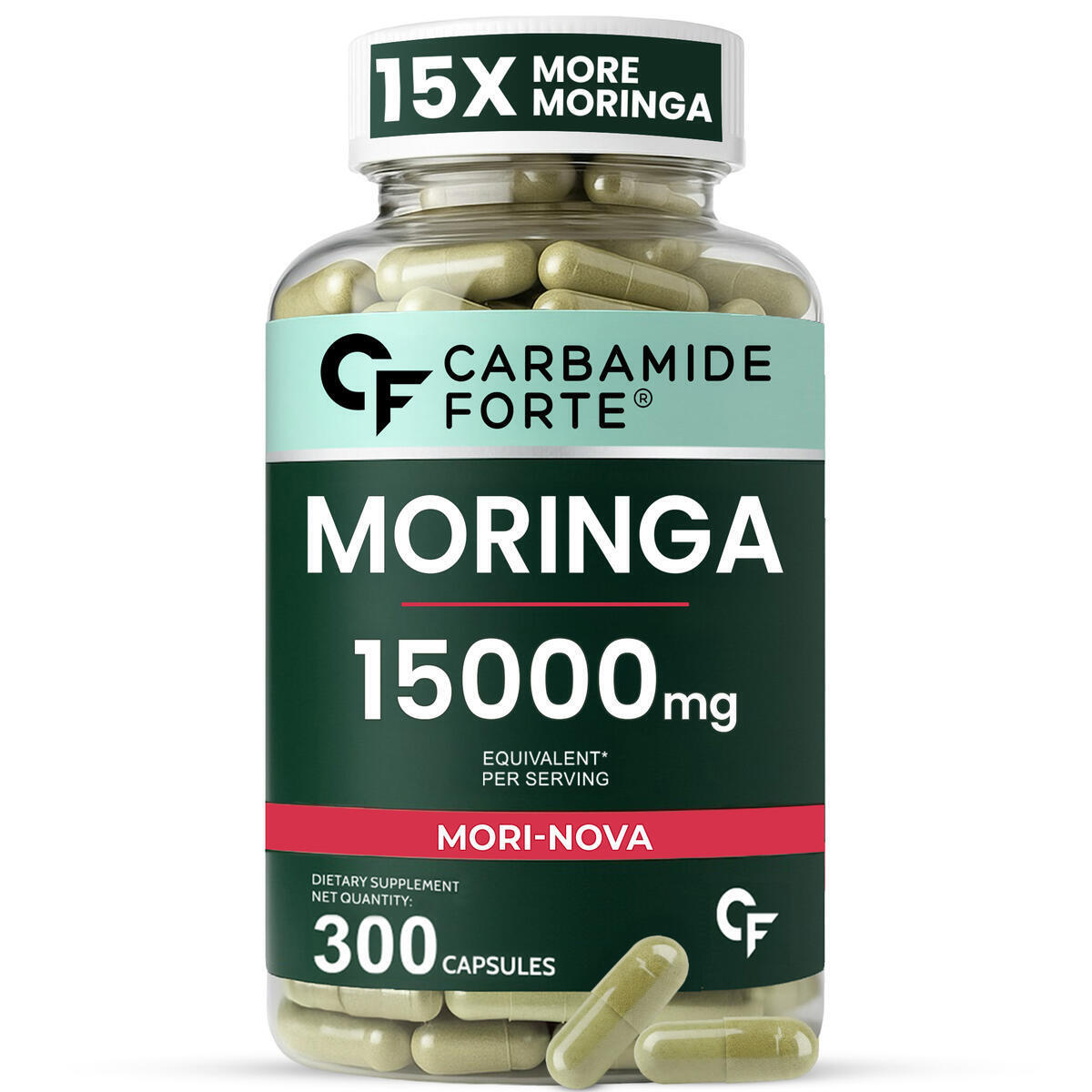 Carbamide Forte Pure Moringa Capsules with 15000mg Per Serving | Moringa Powder Capsules