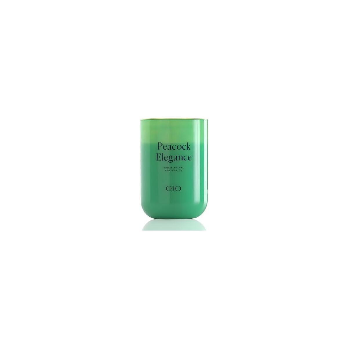 OJO Peacock Elegance Scented 2 Wick, 23 oz Jar Candle with Bloody of Poseidon, Woody, Aquatic Notes | Over 96 Hour Long-Lasting Burn | Premium Blend Wax, Home Fragrance and Gift for Special Days