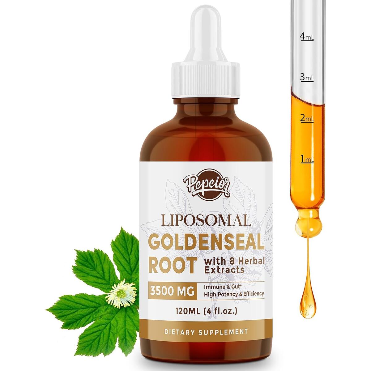Goldenseal Root Drops 3000mg, Golden Seal Tincture with Echinacea, 4 fl oz