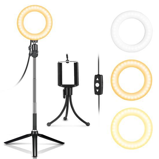 LED Ring Light 6" IDESION LED Selfie Ring Light With Tripod Stand And