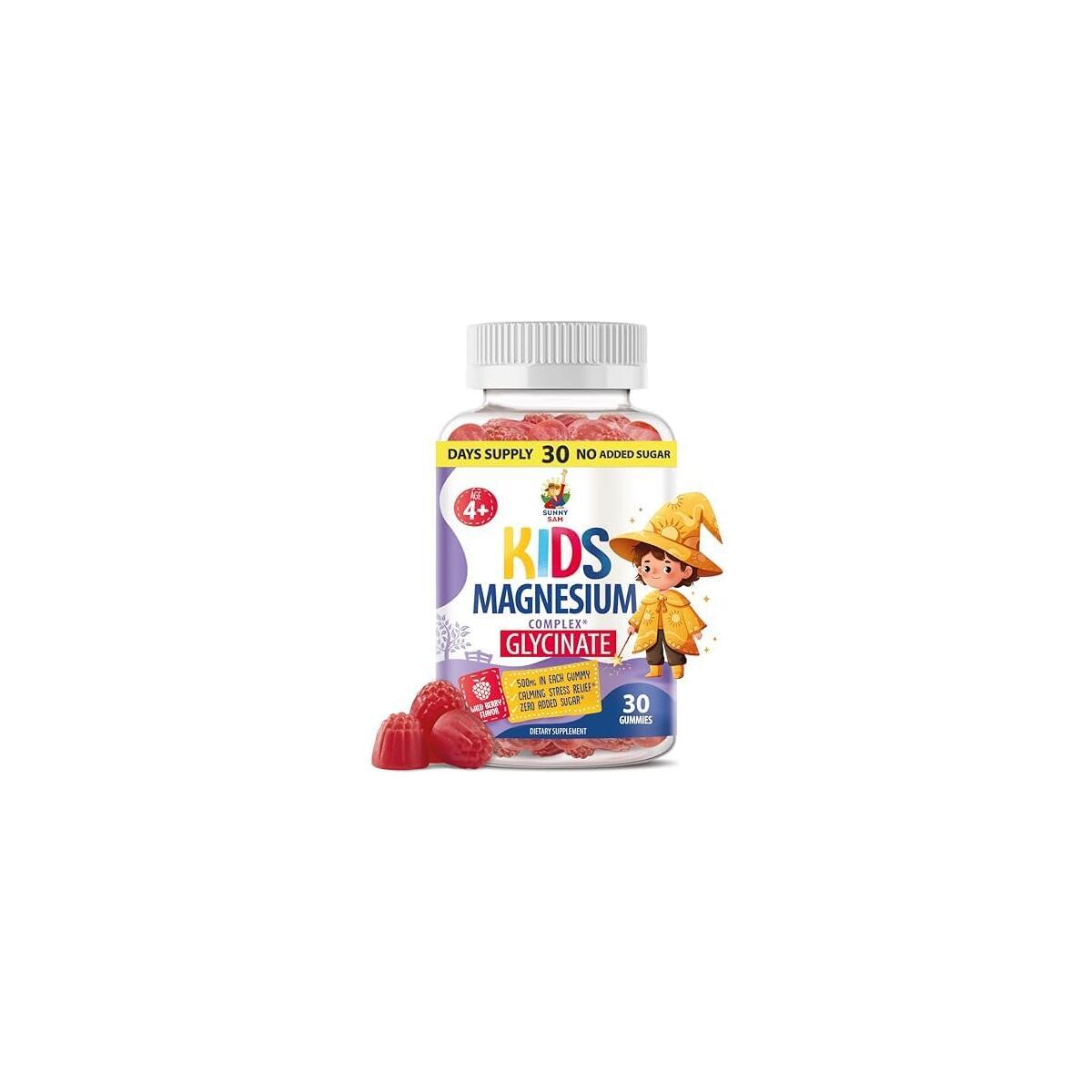 Magnesium Gummies for Kids & Adults - 100mg - Calm Magnesium Chews - Magnesium Citrate Chewable Supplement for Mood & Muscle Support - Citrato de Magnesio para Ni&ntilde;os - 30 Gummies - Wild Berry Flavor