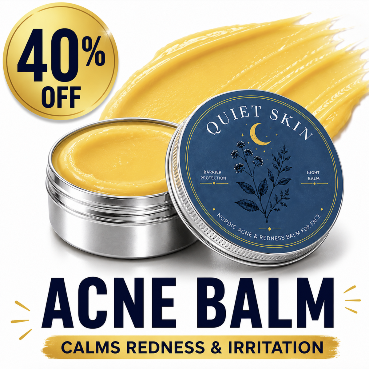 Quiet Skin Barrier Balm | Norse Organics Alternative | Deep Moisture for Acne-Prone, Sensitive & Dry Skin | Calming Scandinavian-Inspired Face Balm for Redness & Skin Barrier Support
