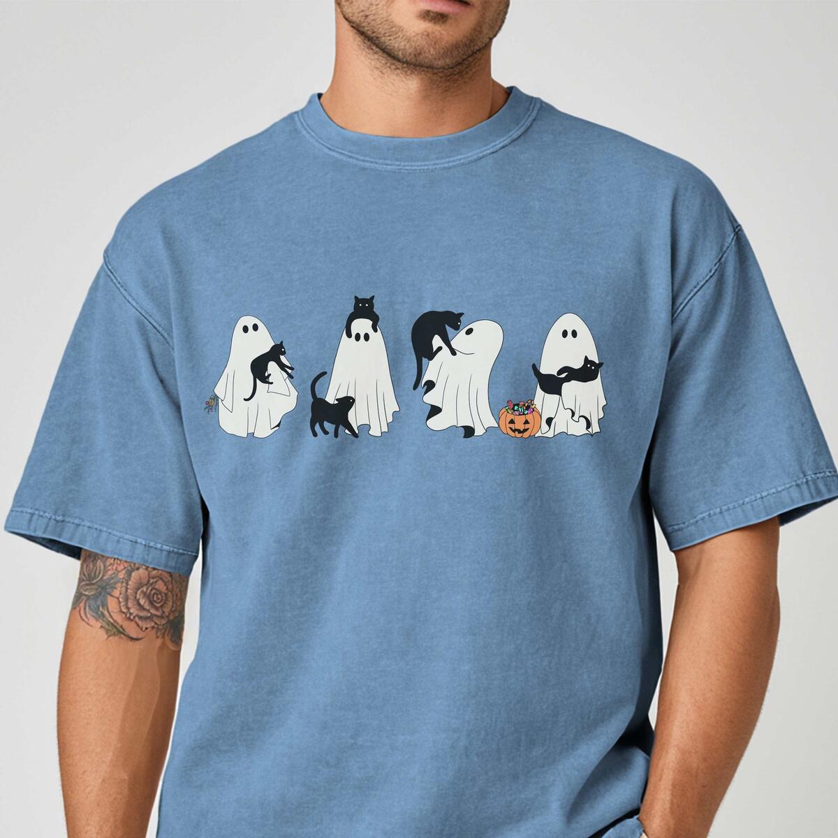 Halloween Black Cat Ghost Comfort Colors Shirt Cashback Rebate - RebateKey