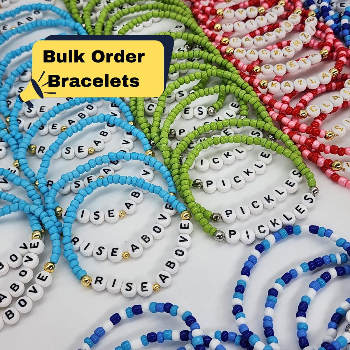 Personalized Glass Seed Bead Name Bracelet Custom Color Friendship Jewelry Bulk Order