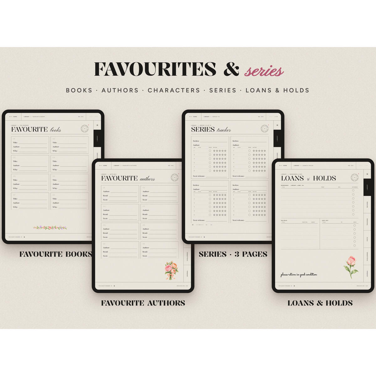 Digital Reading Journal Goodnotes Dark Mode Book Rebates - RebateKey