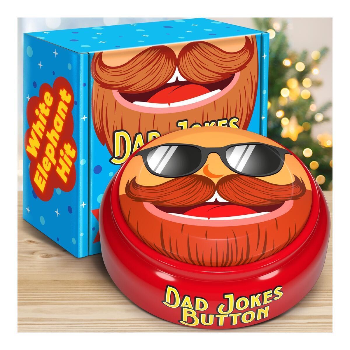 For Amazon Prime Buyers ONLY - White Elephant Gifts For Adults - 100+ Funny Dad Jokes in a Button with Record Function - Gag Gifts for Men, Father, Papa, Grandpa for Christmas, Birthday, Secret Santa,Stocking Stuffers, Office Party