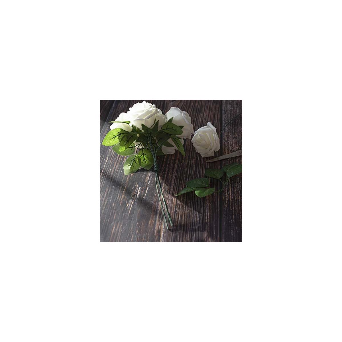 Beautifullife Artificial Flowers Ivory Roses 50pcs Set Rebate - RebateKey