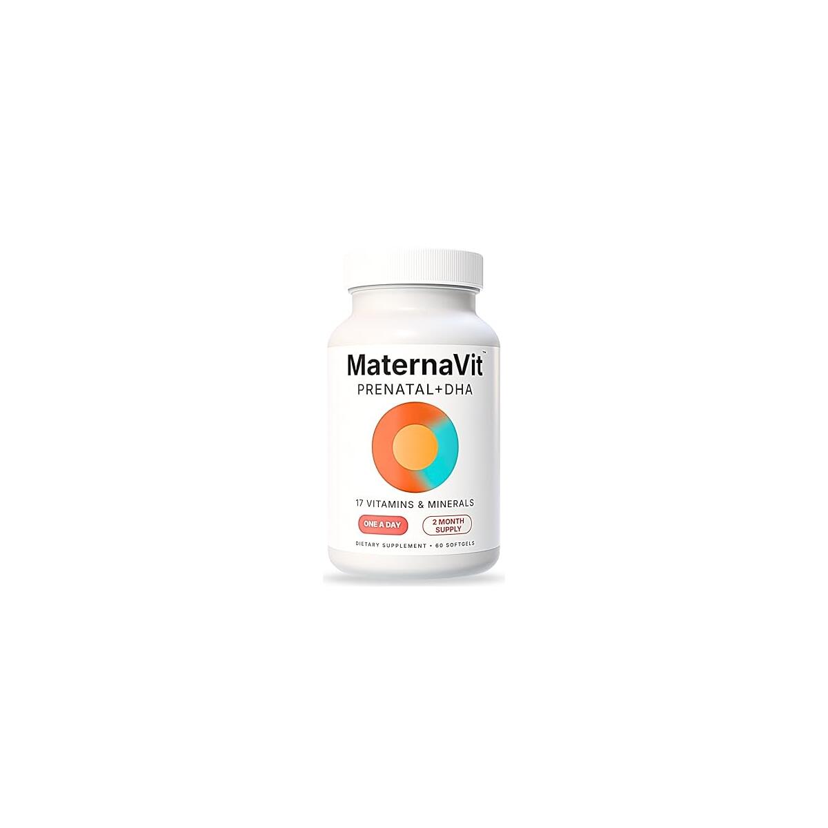 MaternaVit 1 a day Prenatal vitamins for women 2 month: Folic acid, Fish Oil Omega 3 DHA/EPA, Vitamin D3, B6, Vitmain B12, C, E, Calcium, Iron, Magnesium, Zinc supplement FSA eligble multivitamin