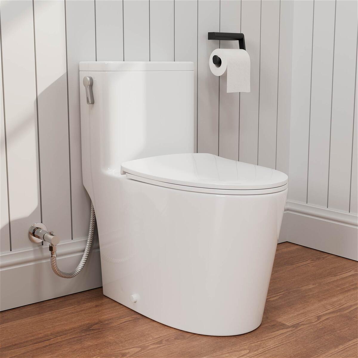 Giving Tree 1.1/1.6 GPF Dual-Flush Elongated One-Piece Toilet, Single Lever Skirted Toilets